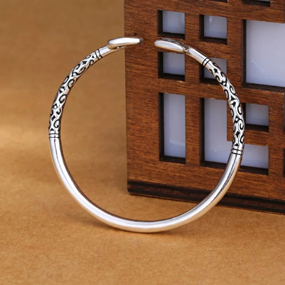 !NEW Heavy 925 Sterling Silver Swirl Cuff | Adjustable Bracelet - Picture 9 of 15